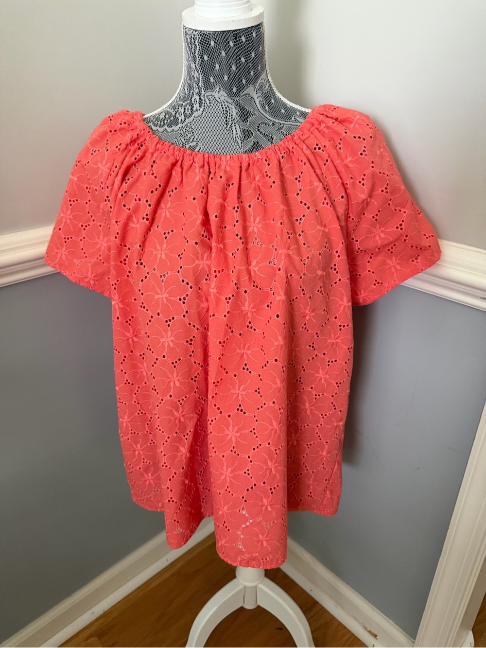 Grande & Green Women’s Coral Eyelet Off-Shoulder Top Size XL